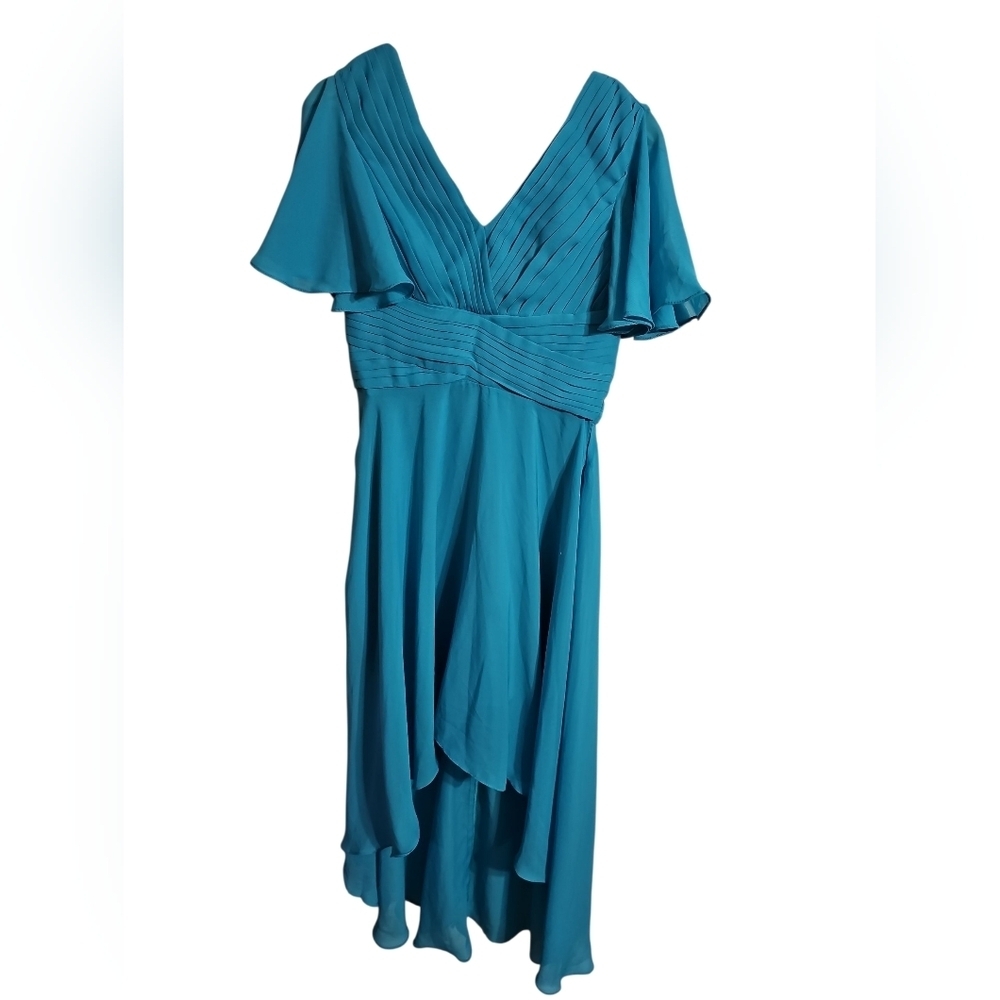 Lavétir Women XS S Formal Dress Blue Pleated High Low Statement Rare Investment - Picture 2 of 8